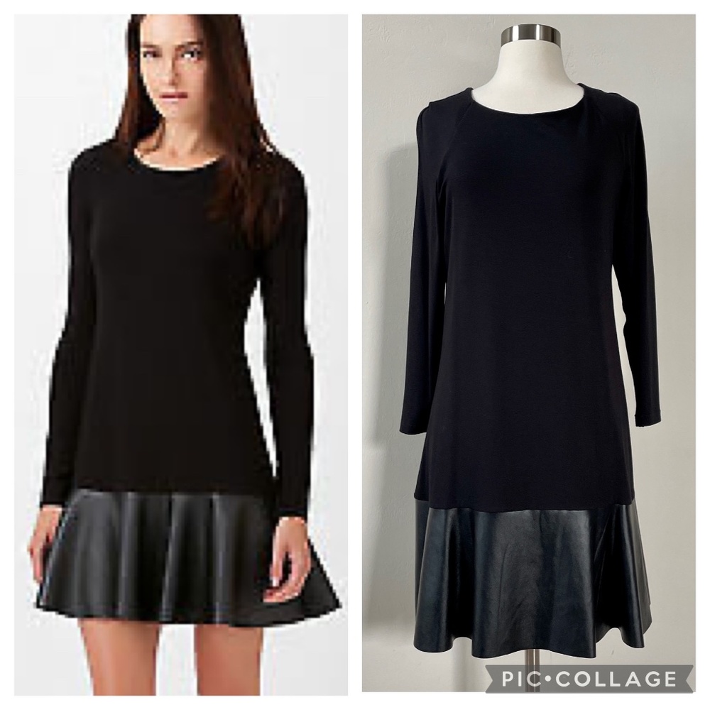 Hale Bob Solid Long Sleeve Dress With Peplum Hem, Size Large